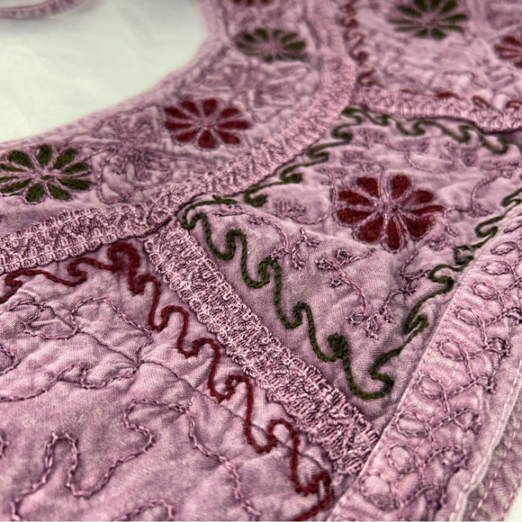 Embroidered Halter Crop Top Size OS - Picture 2 of 4